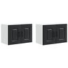 vidaXL Panneau de lave-vaisselle Kalmar 2 pcs Noir Bois d'ing&eacute;nierie