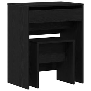 vidaXL Coiffeuse 2 pc Ch&ecirc;ne noir 60 x 40 x 75 cm Bois d'ing&eacute;nierie