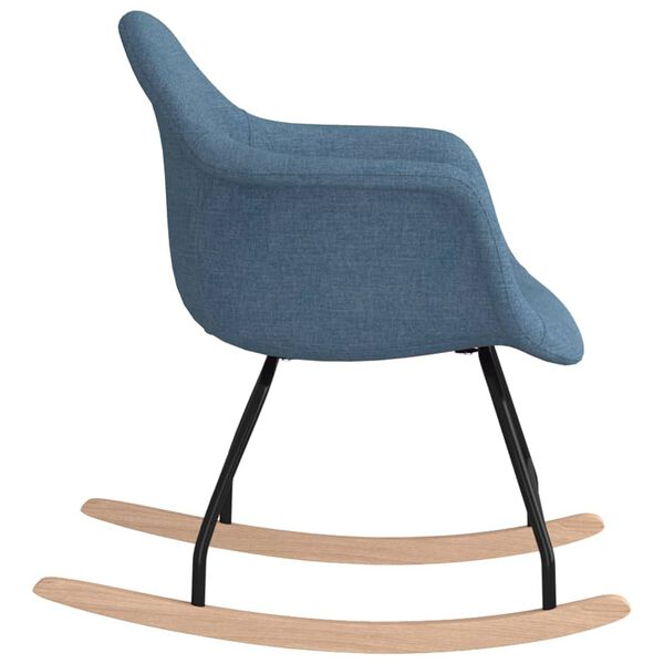 vidaXL Chaise &agrave; bascule Bleu Tissu