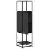 vidaXL Buffet haut noir 35,5x35x139 cm bois d'ing&eacute;nierie et m&eacute;tal