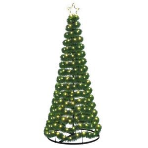 vidaXL Sapin de No&euml;l brillant avec LED et socle EKENAS 180 cm 220 LED