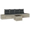 vidaXL Ensemble de Canap&eacute;s avec coussin 5 pcs Gris clair polyrotin