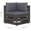 vidaXL Salon de jardin 6 pcs avec coussins Bois impr&eacute;gn&eacute; de gris