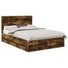 vidaXL Cadre de lit Ch&ecirc;ne fum&eacute; 140 x 190 cm Bois Ing&eacute;nierie
