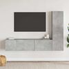 vidaXL Ensemble de meubles TV 3 pcs Gris b&eacute;ton Bois d'ing&eacute;nierie