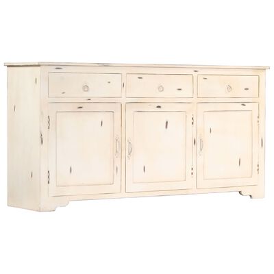 vidaXL Buffet Blanc 160 x 40 x 80 cm Bois de manguier massif