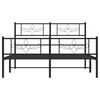 vidaXL Cadre de lit m&eacute;tal sans matelas avec pied de lit noir 140x190cm