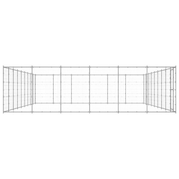 vidaXL Chenil ext&eacute;rieur Acier galvanis&eacute; 65,34 m&sup2;