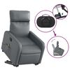 vidaXL Fauteuil inclinable de massage &eacute;lectrique gris similicuir