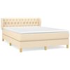 vidaXL Sommier &agrave; lattes de lit avec matelas Cr&egrave;me 140x200 cm Tissu