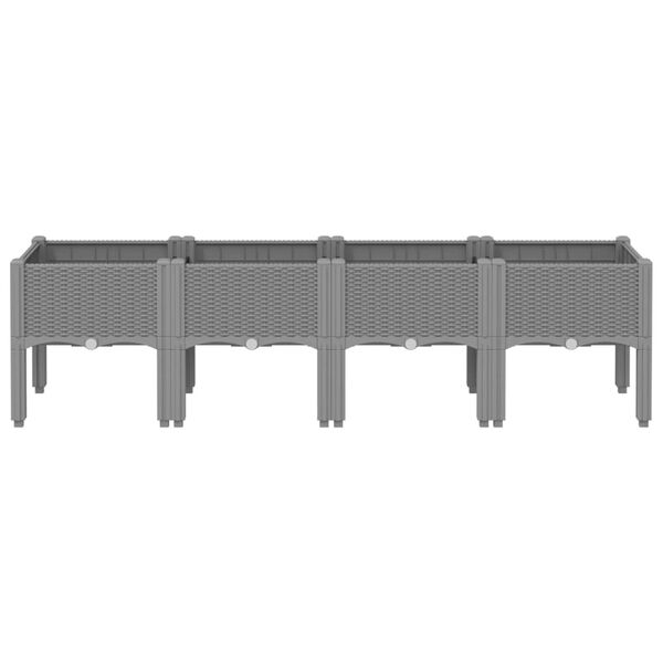 vidaXL Jardini&egrave;re avec pieds gris clair 160x40x42 cm PP