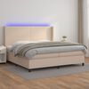 vidaXL Sommier &agrave; lattes de lit matelas LED Cappuccino 200x200 cm