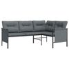 vidaXL Canap&eacute; d'angle de jardin anthracite acier et textil&egrave;ne