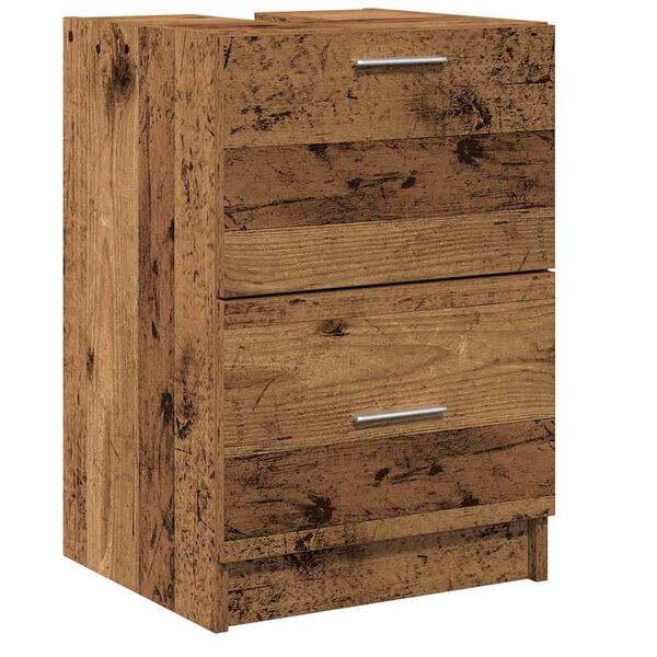 vidaXL Cabinet de salle de bain avec porte Bois Ancien 40 x 37 x 59 cm