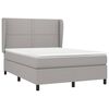 vidaXL Sommier &agrave; lattes de lit avec matelas Gris clair 140x200cm Tissu