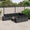 vidaXL Salon de jardin 11 pcs avec coussins noir r&eacute;sine tress&eacute;e