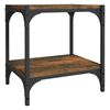 vidaXL Meuble TV Ch&ecirc;ne fum&eacute; 40x33x41 cm Bois d'ing&eacute;nierie et acier