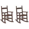 vidaXL Chaises &agrave; bascule enfants lot de 2 marron bois peuplier massif