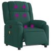 vidaXL Fauteuil de massage inclinable électrique Vert foncé Tissu
