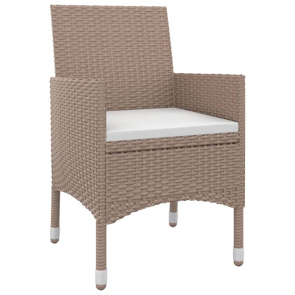 vidaXL Ensemble &agrave; manger de jardin coussins 7 pcs R&eacute;sine tress&eacute;e Verre