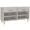 vidaXL Armoire &agrave; chaussures Gris b&eacute;ton 102x35x55 cm Bois d'ing&eacute;nierie