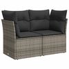 vidaXL Salon de jardin 8 pcs avec coussins gris r&eacute;sine tress&eacute;e