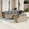vidaXL Salon de jardin avec coussins 9 pcs beige r&eacute;sine tress&eacute;e