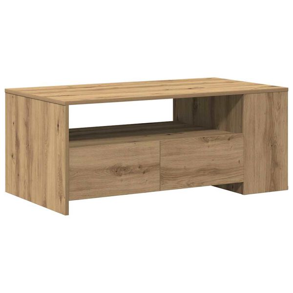vidaXL Table basse avec tiroir Chêne artisanal 102 x 55 x 43,5 cm