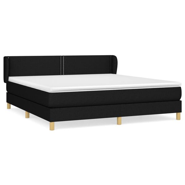 vidaXL Sommier &agrave; lattes de lit avec matelas Noir 160x200 cm Tissu