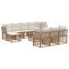 vidaXL Ensemble de canap&eacute;s d'ext&eacute;rieur 11 pc Blanc Naturel et Cr&egrave;me