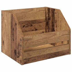 vidaXL Bo&icirc;te d'albums vinyles Bois ancien 38 x 30 x 29 cm