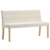 vidaXL Banc 140 cm Cr&egrave;me Velours