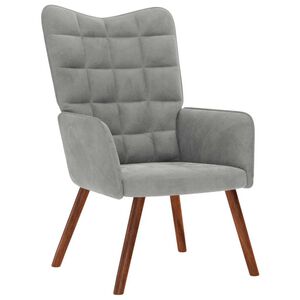 vidaXL Chaise de relaxation Gris clair Velours