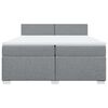 vidaXL Sommier &agrave; lattes de lit avec matelas Gris clair 200x200cm Tissu