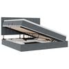 vidaXL Lit de rangement LED avec matelas Gris fonc&eacute; 200 x 200 cm