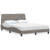vidaXL Lit avec matelas taupe 140x190 cm tissu