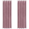 vidaXL Rideaux occultants 2 pcs Rose fonc&eacute; 140 x 225 cm Velours