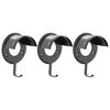vidaXL Porte-brides 3 pcs mural noir fer