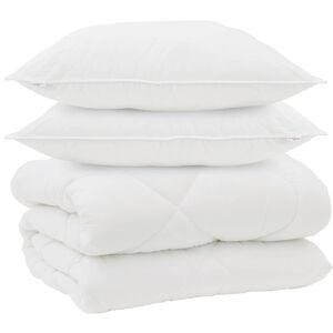vidaXL Duvet d'hiver avec oreiller 3 pcs Blanc Microfibre