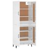 vidaXL Buffet haut Blanc brillant 69,5x34x180 cm Bois d'ing&eacute;nierie
