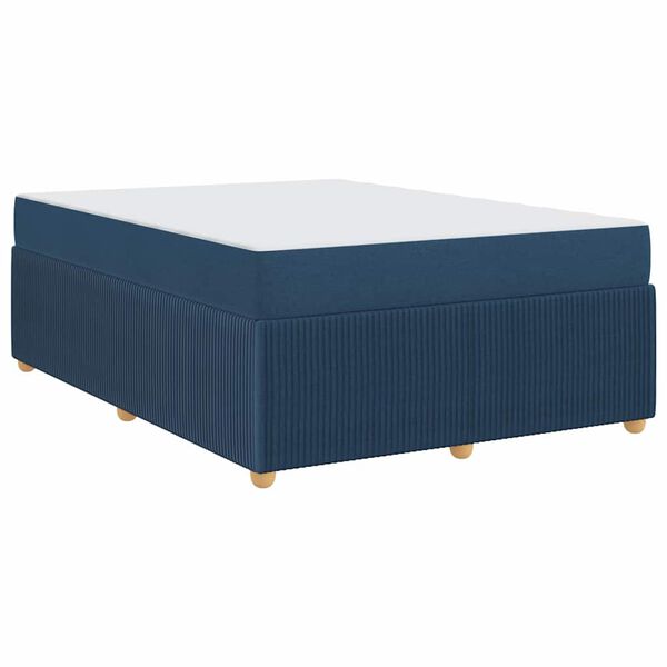 vidaXL Cadre de lit avec matelas avec matelas Bleu 140 x 200 cm tissu