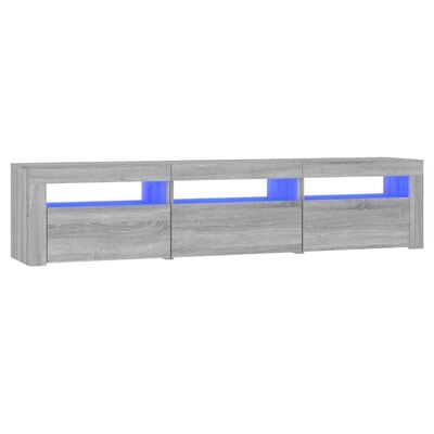 vidaXL Meuble TV avec lumières LED Sonoma gris 180x35x40 cm