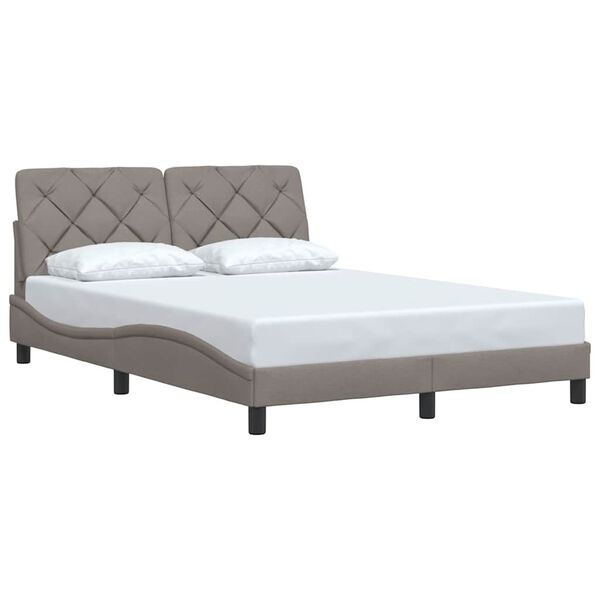 vidaXL Cadre de lit sans matelas taupe 140x200 cm tissu