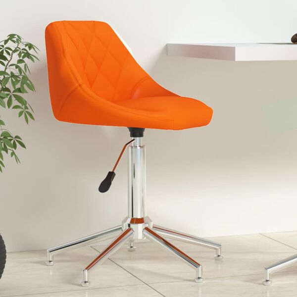 vidaXL Chaise pivotante de bureau Orange Similicuir