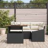 vidaXL Ensemble de canap&eacute; de jardin 5 pcs Noir Poly rotin