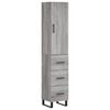 vidaXL Buffet haut Sonoma gris 34,5x34x180 cm Bois d'ing&eacute;nierie