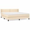 vidaXL Sommier &agrave; lattes de lit avec matelas Cr&egrave;me 160x200 cm Tissu