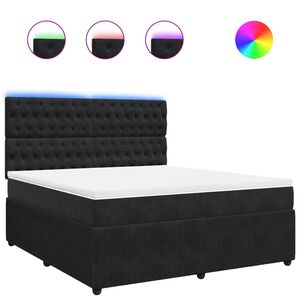 vidaXL Sommier &agrave; lattes de lit avec matelas Noir 180x200 cm Velours