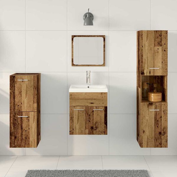 vidaXL Ensemble de mobilier de salle de bain 5 pcs Bois ancien