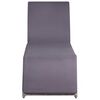 vidaXL Chaise longue avec table R&eacute;sine tress&eacute;e Gris